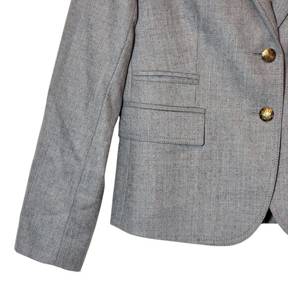 J.Crew Schoolboy Wool Blazer Gray Single Breasted Tailored Classic Office Chic 6 - Picture 5 of 16
